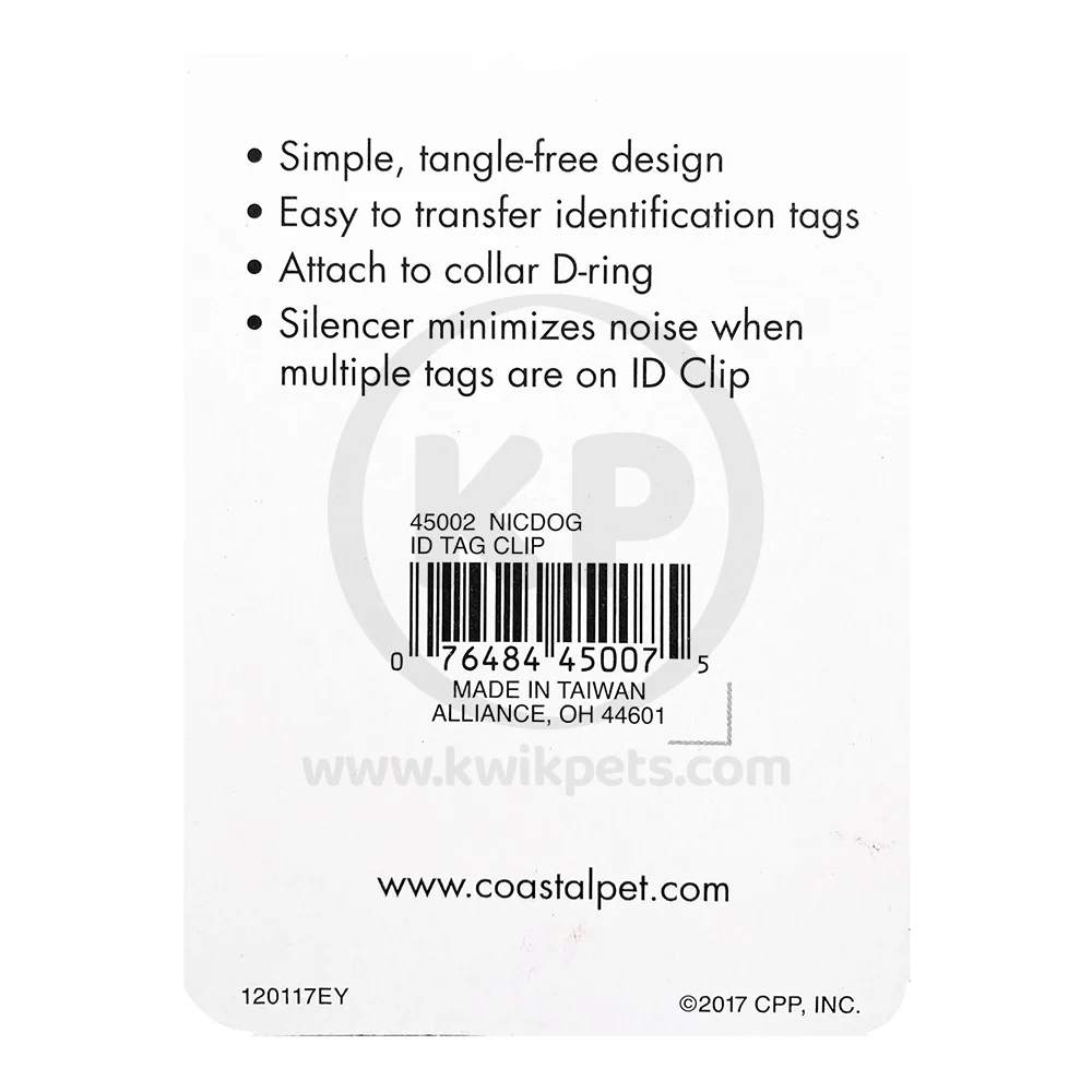 Coastal EZ Change Dog ID Clip with Silencer - Image 2