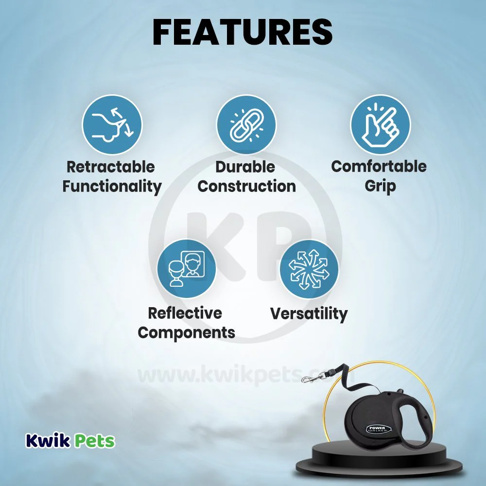 Coastal Retractable Dog Leash Black Medium 16 ft - Image 2