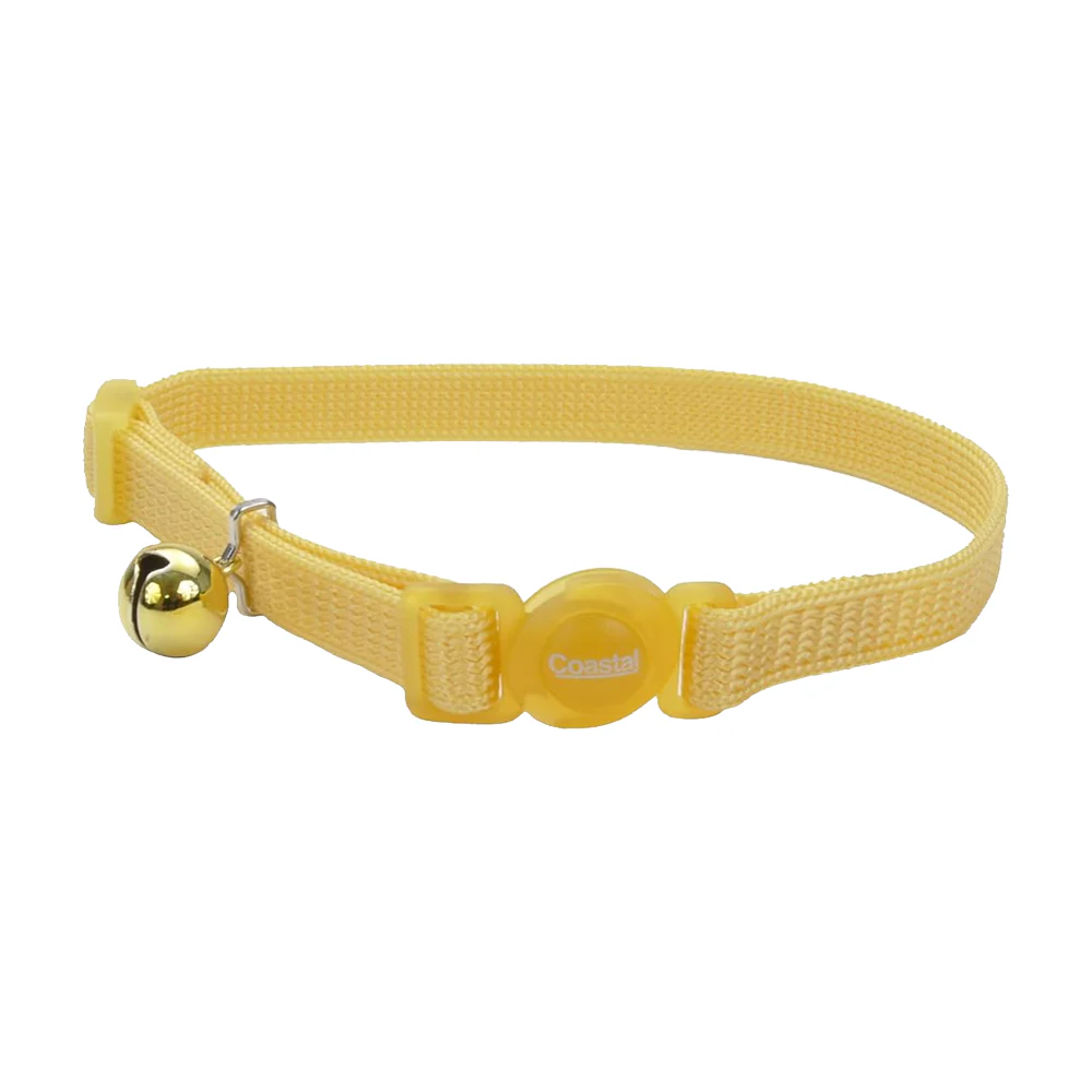 Coastal Safe Cat Adjustable Snag-Proof Nylon Breakaway Collar Banana Boat 3/8 in X 8-12 in