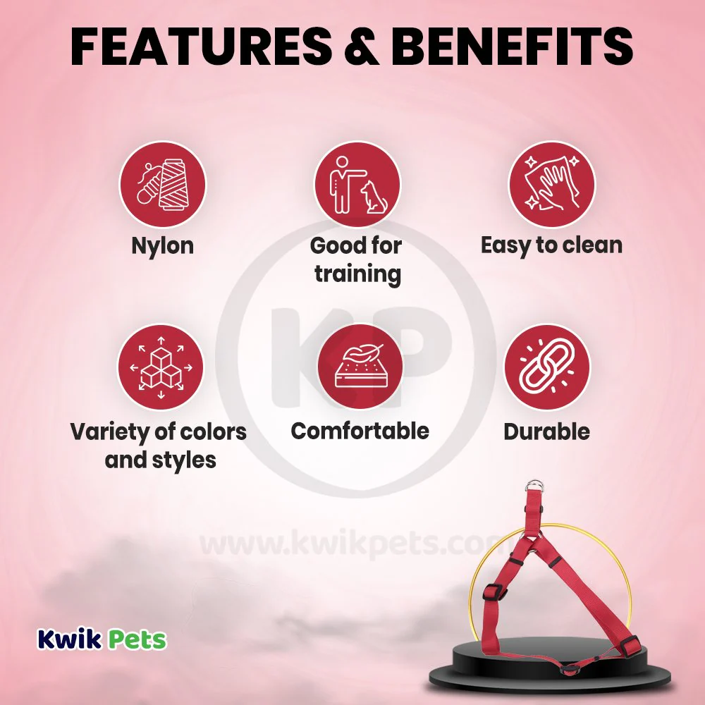 Coastal Comfort Wrap Adjustable Nylon Dog Harness Red Large 1 in X 26-38 in - Image 2