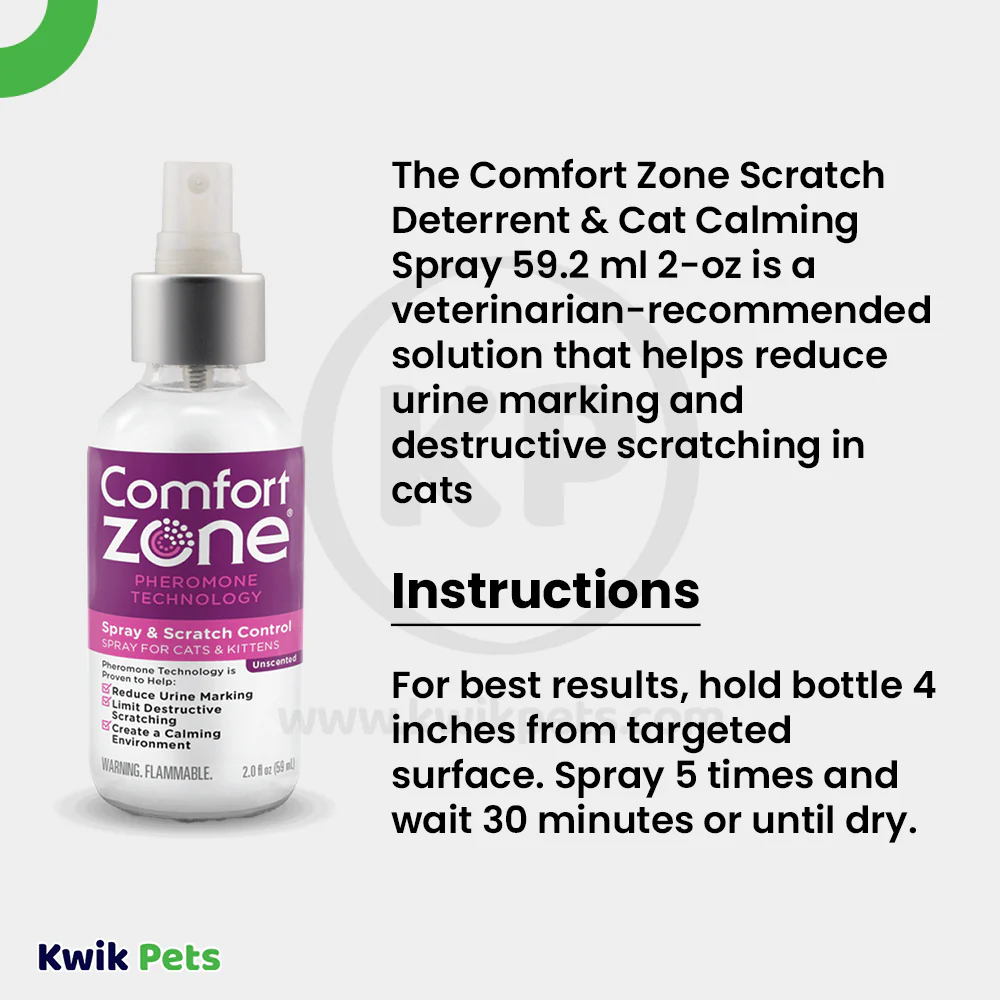 Comfort Zone Scratch Deterrent & Cat Calming Spray 59.2 ml 2-oz - Image 4