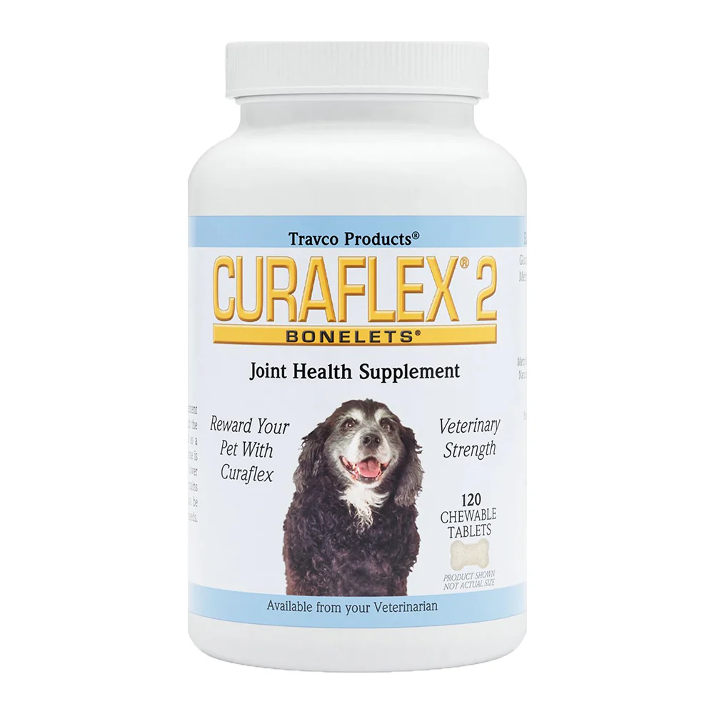 Travco Products Curaflex 2 Joint Health Supplement Chewable Tablets for Dogs 120 Count
