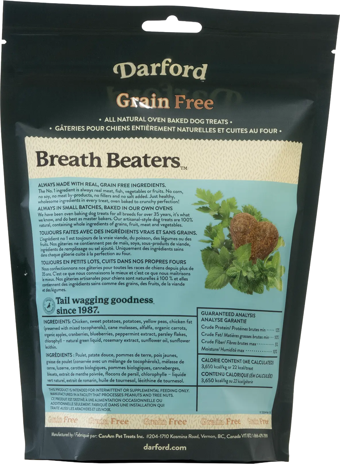 Darford Grain Free Biscuits Breath Beaters Dog Treats Regular 12-oz - Image 2