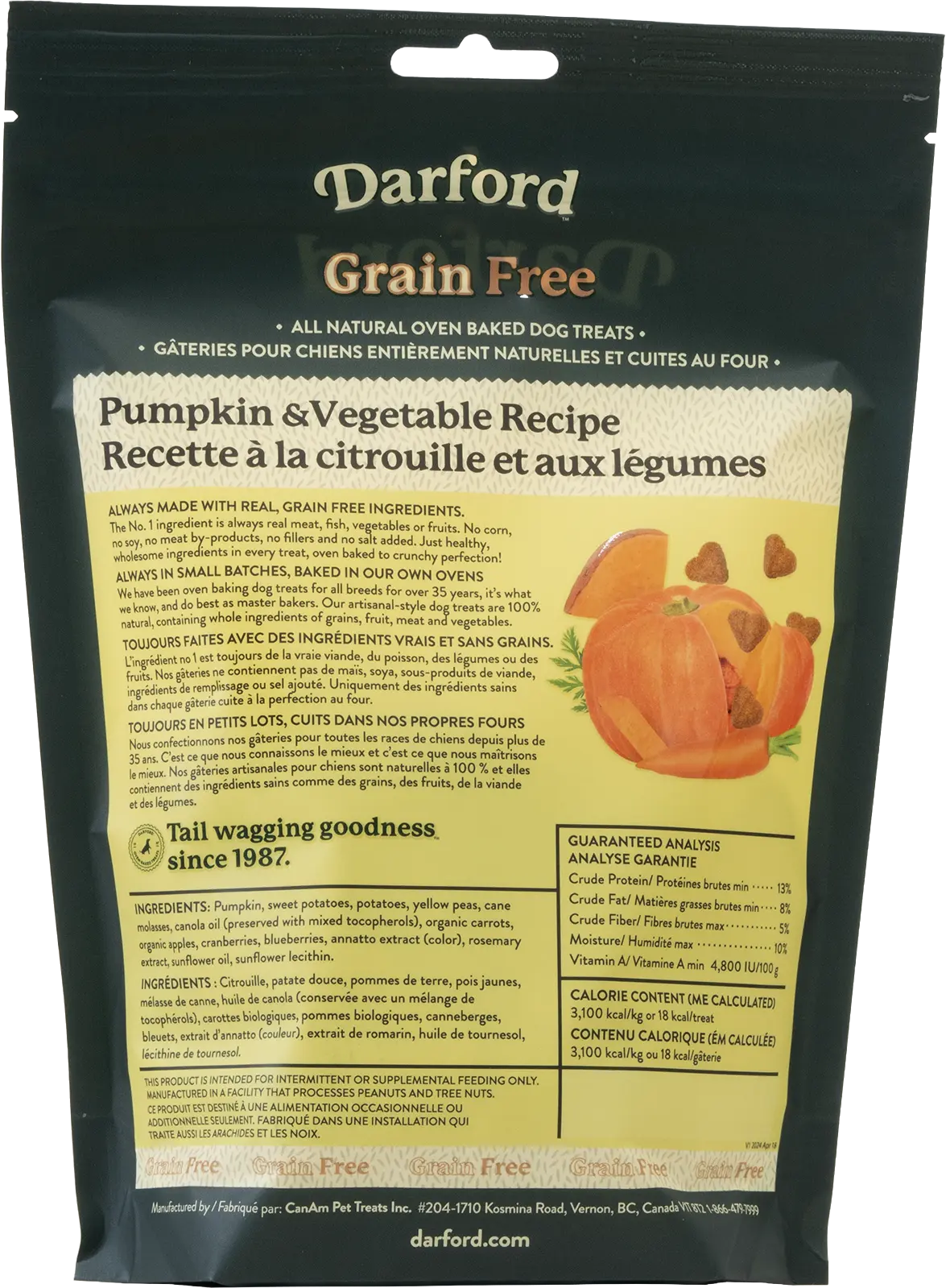 Darford Grain Free Biscuits Pumpkin Recipe Dog Treats Regular 12-oz - Image 2