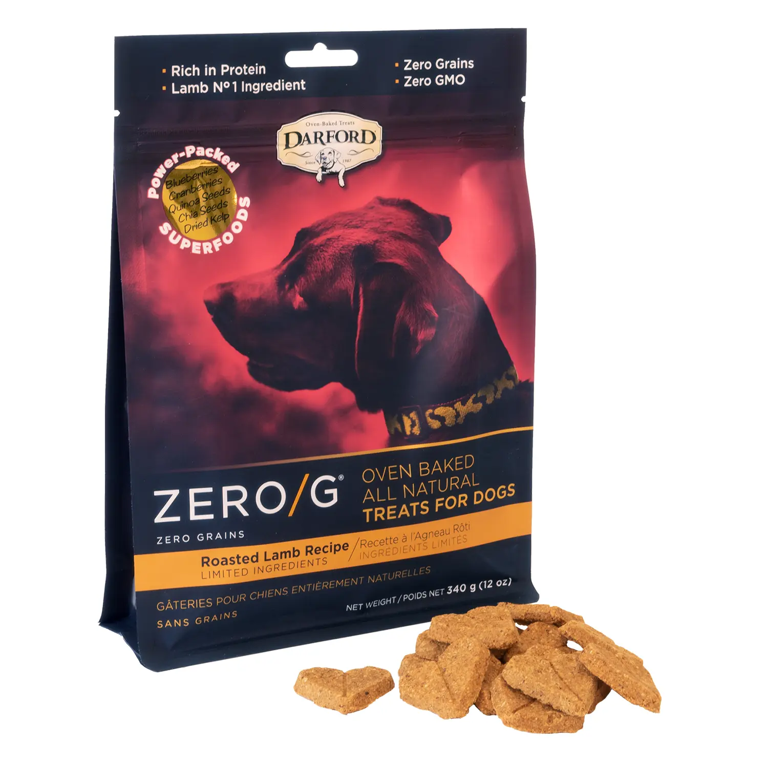 Darford Zero/G Grain-Free Roasted Lamb Dog Treats 12-oz - Image 2