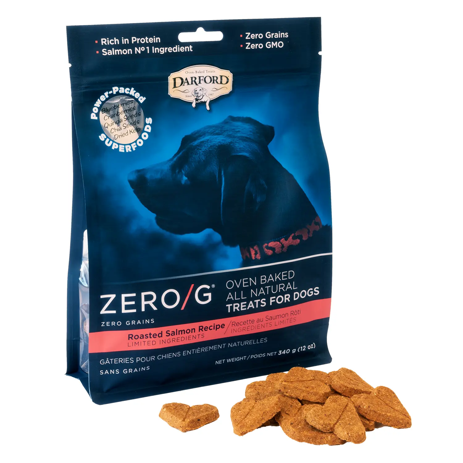 Darford Zero/G Grain-Free Roasted Salmon Dog Treats 12-oz - Image 2