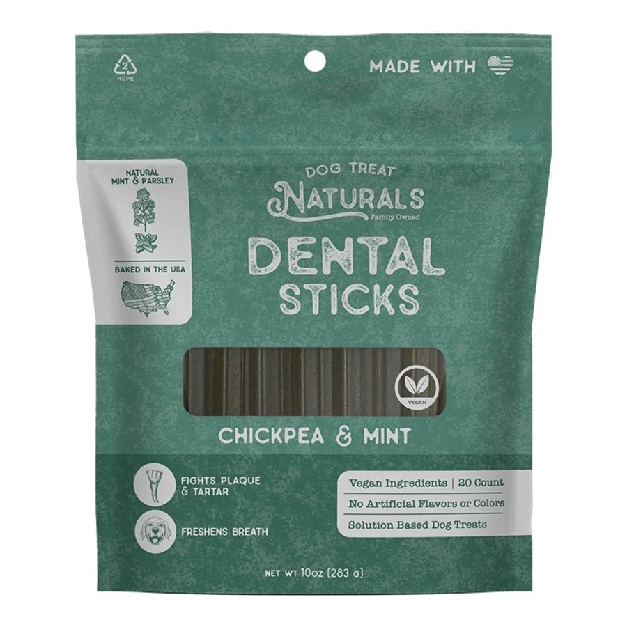 Dog Treat Naturals Dental Sticks Dog Treats Chickpea & Mint 10-oz