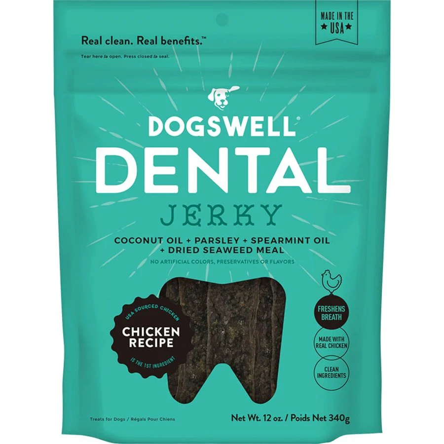 Dogswell Dental Jerky Grain-Free Dog Treats Chicken 12-oz