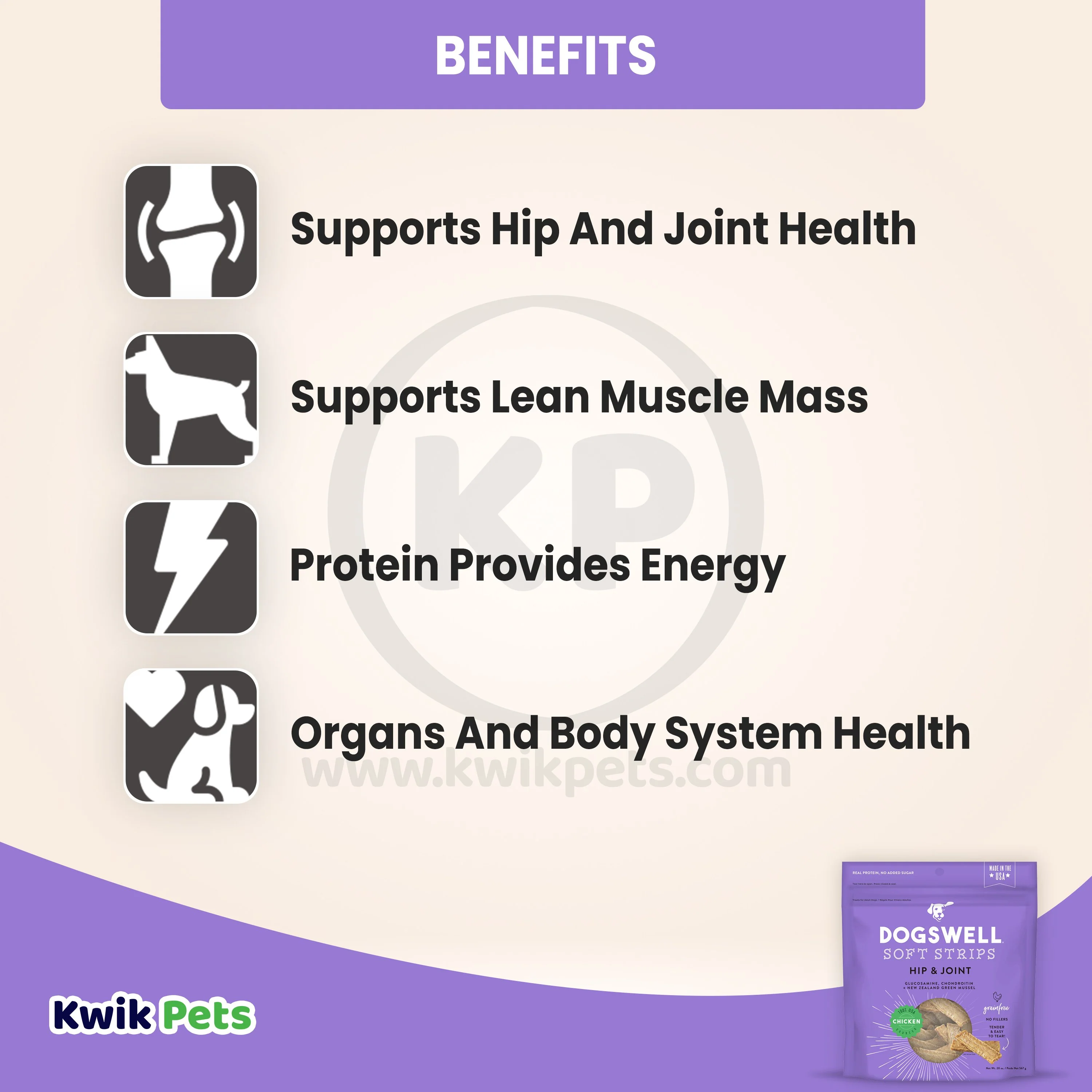 Dogswell Hip & Joint Grain-free Soft Strips Dog Treat Chicken 20-oz - Image 4