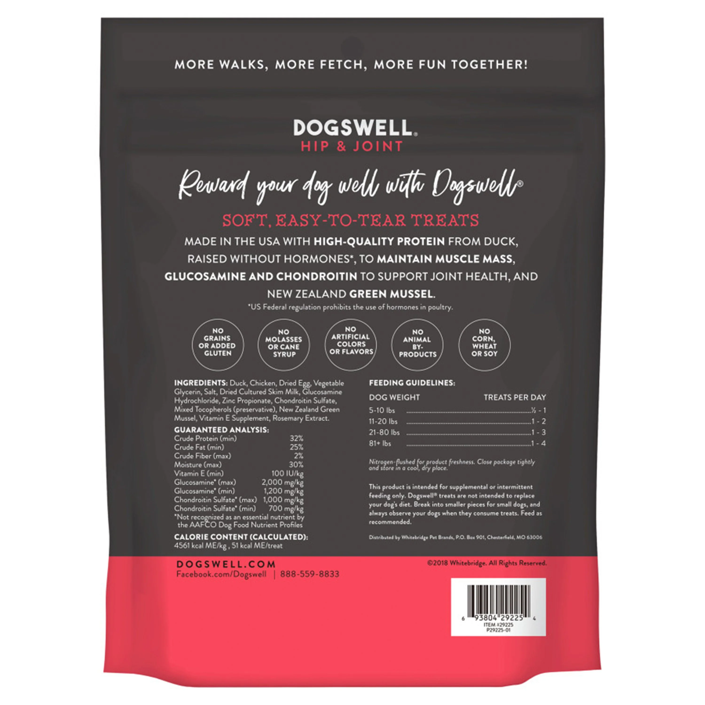Dogswell Hip & Joint Grain-free Soft Strips Dog Treat Duck 10-oz - Image 2