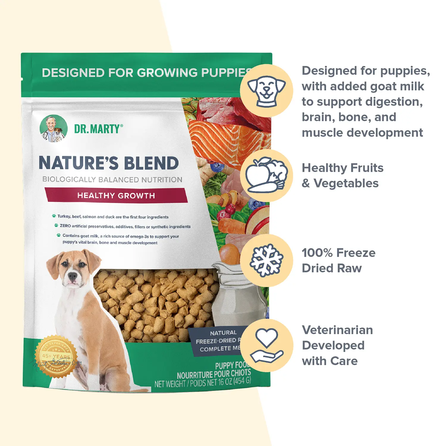 Dr. Marty Nature's Blend Healthy Growth Freeze-Dried Raw Puppy Dog Food 6-oz - Image 3