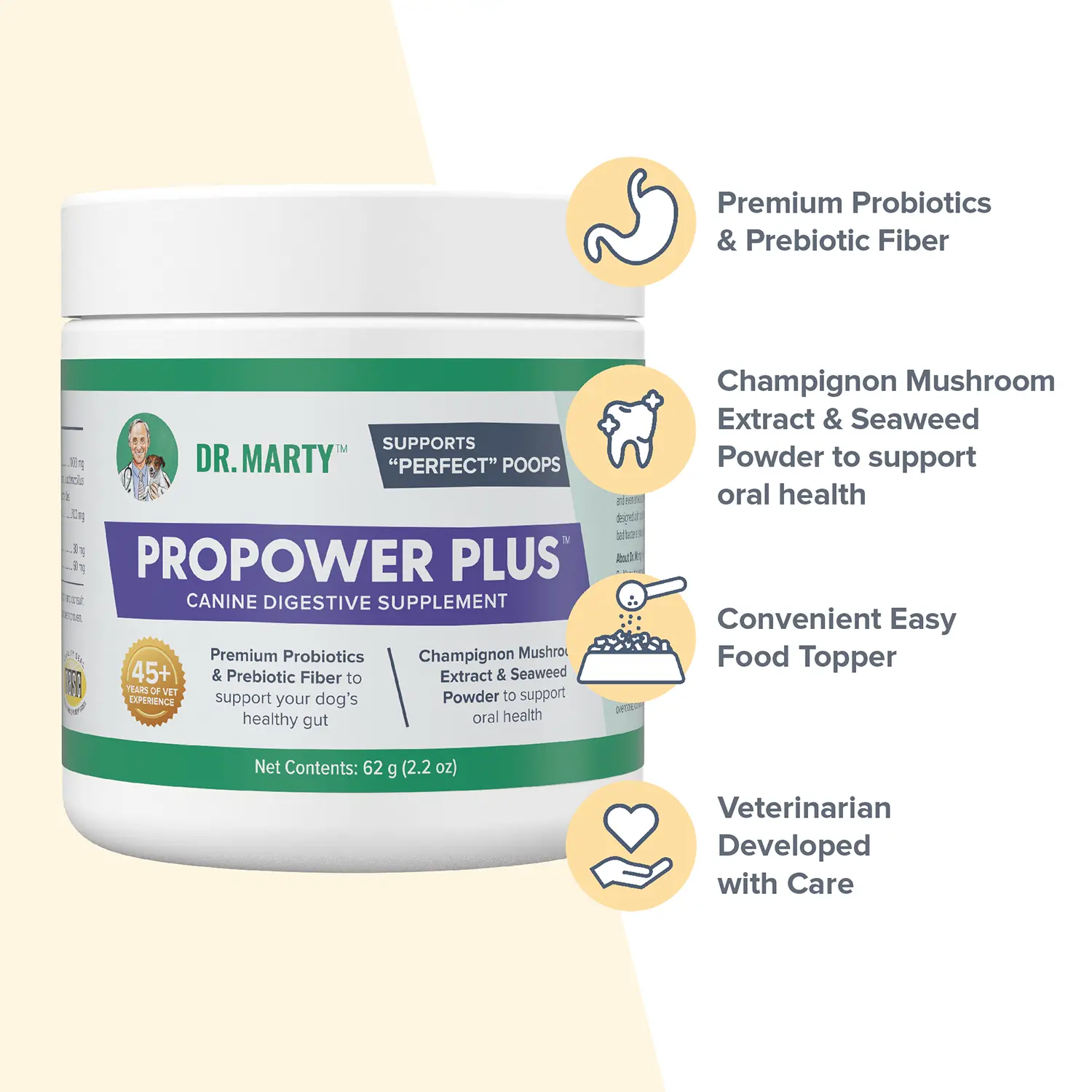 Dr. Marty ProPower Plus Canine Digestive Supplements 2.2-oz - Image 3