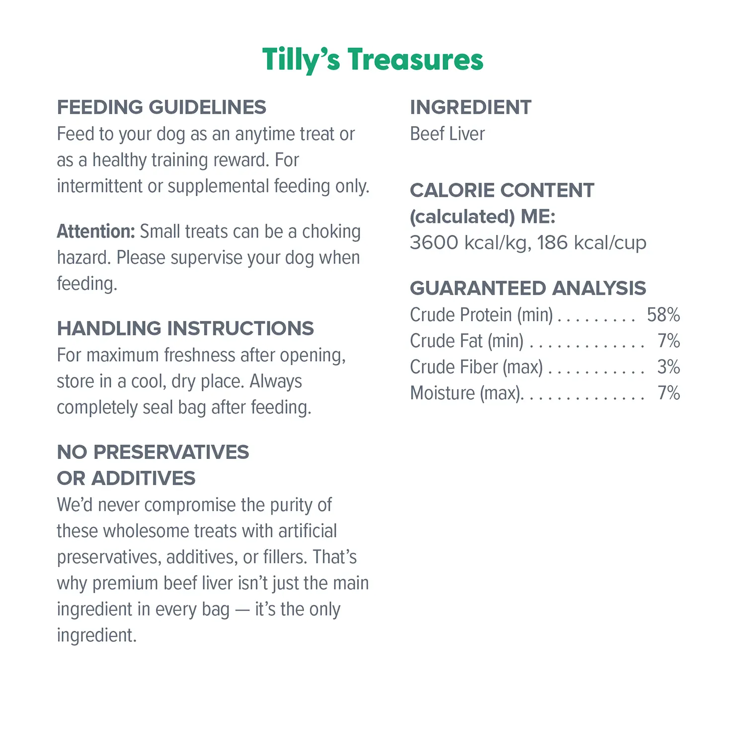 Dr. Marty Tilly's Treasures Freeze-Dried Dog Treats Beef Liver 4-oz - Image 4