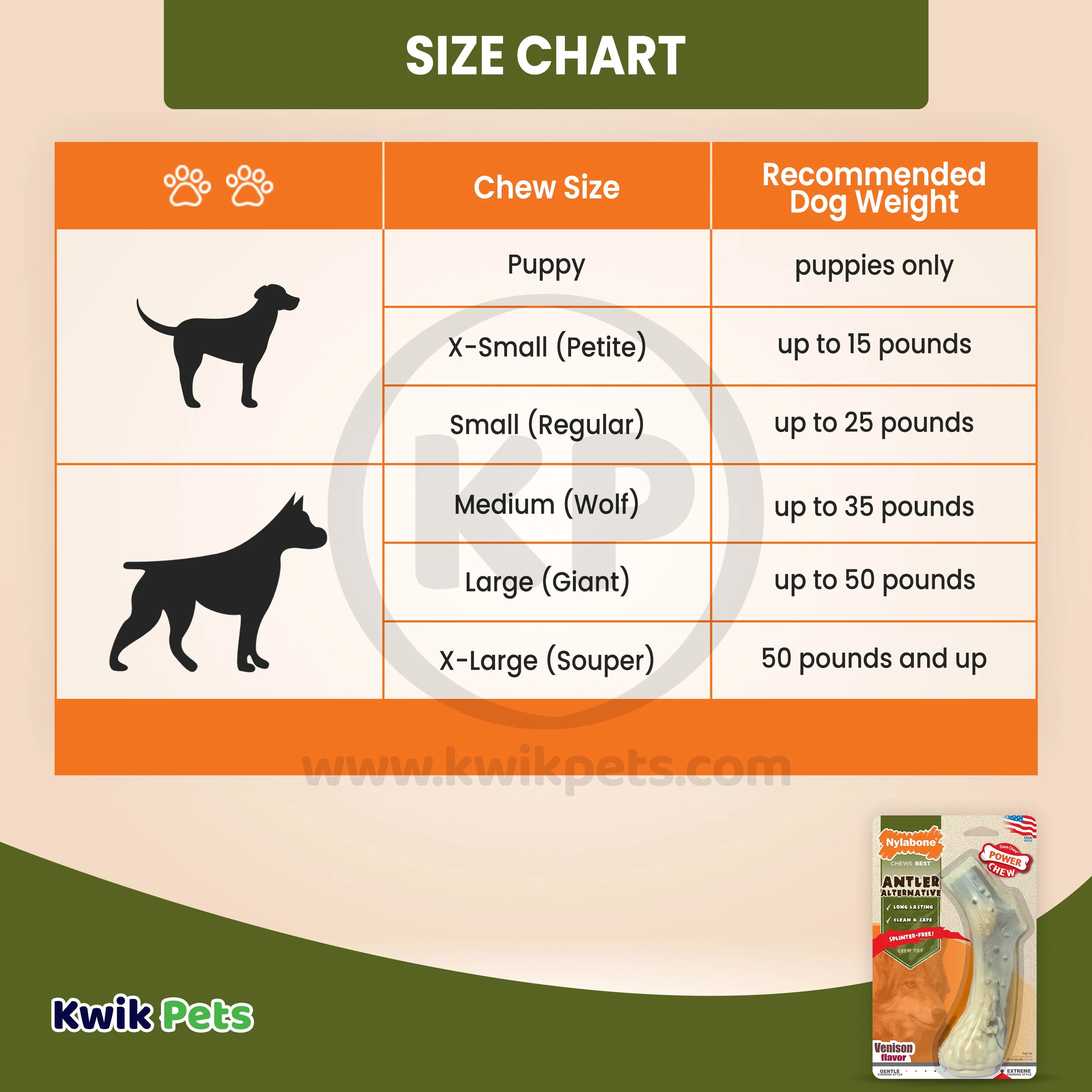 Nylabone Power Chew Antler Alternative Dog Toy Venison Large/Giant - Up To 50 lbs - Image 5