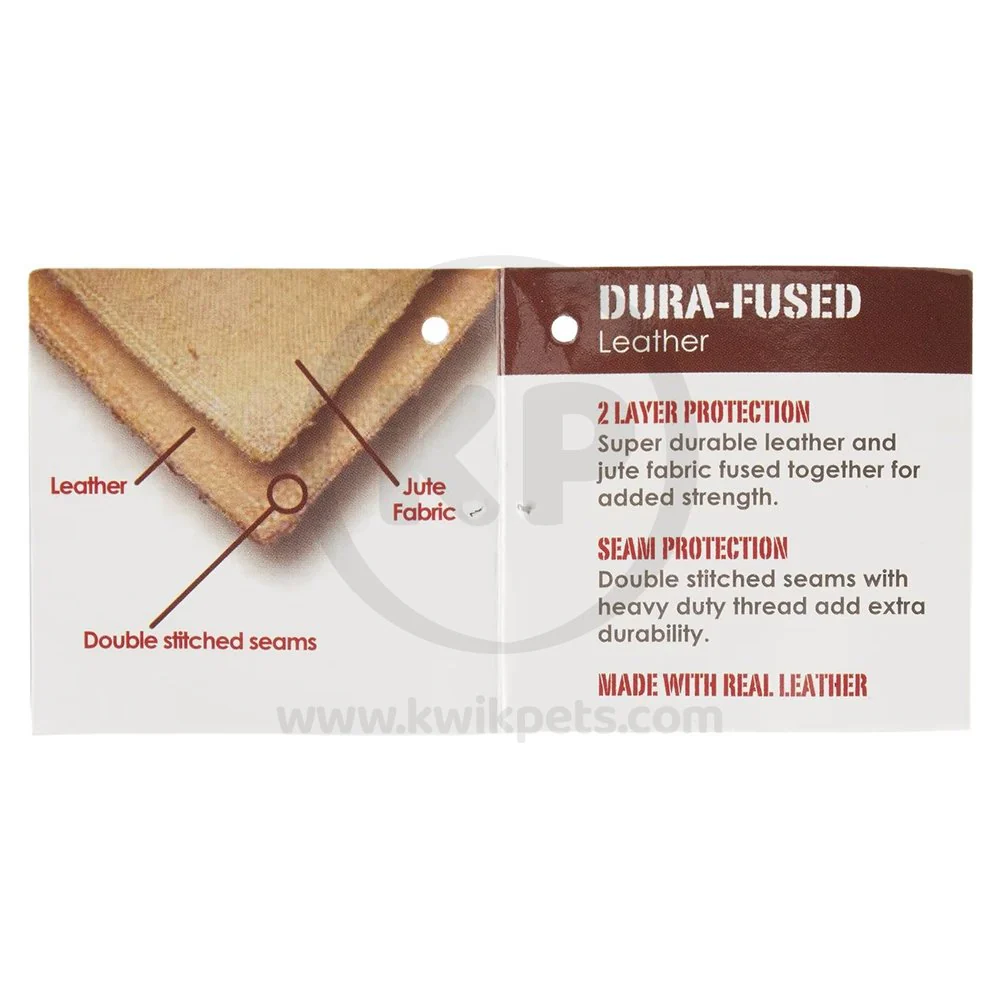 Spot Dura-Fused Leather & Jute Dog Toy Squirrel Tan Small - Image 2