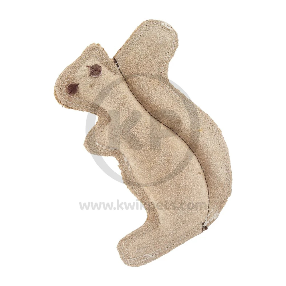 Spot Dura-Fused Leather & Jute Dog Toy Squirrel Tan Small - Image 5