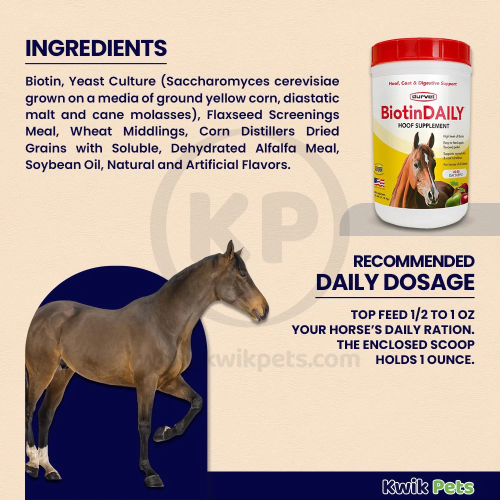 Durvet BiotinDAILY Hoof Supplement 2.5-lb - Image 3