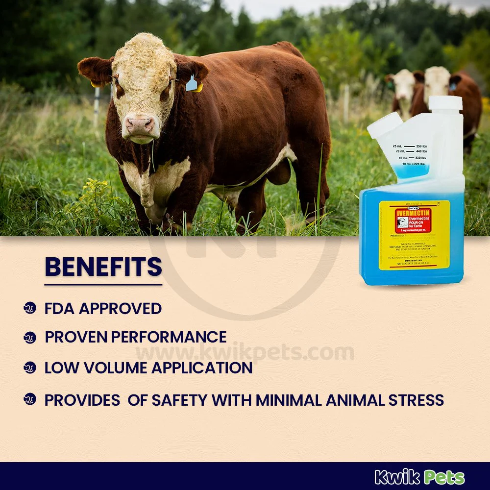 Durvet Ivermectin Pour-On Dewormer for Cattle 8.5-oz - Image 3