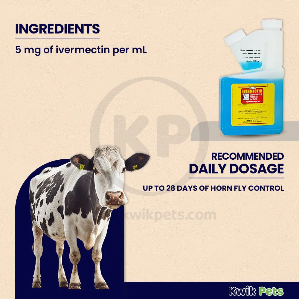 Durvet Ivermectin Pour-On Dewormer for Cattle 8.5-oz - Image 4