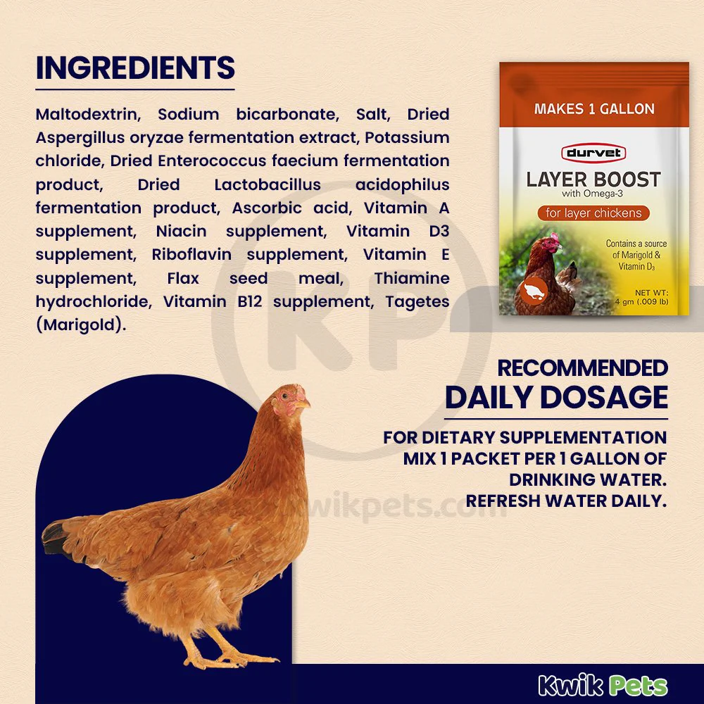 Durvet Layer Boost with Omega-3 for Layer Chickens 4 gram - Image 3