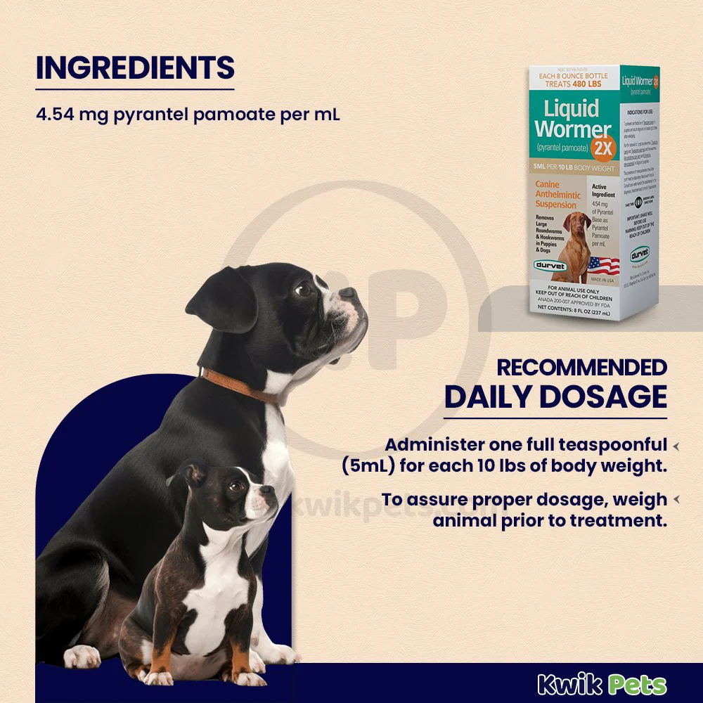 Durvet Liquid Wormer 2X for Dogs 2-oz - Image 4