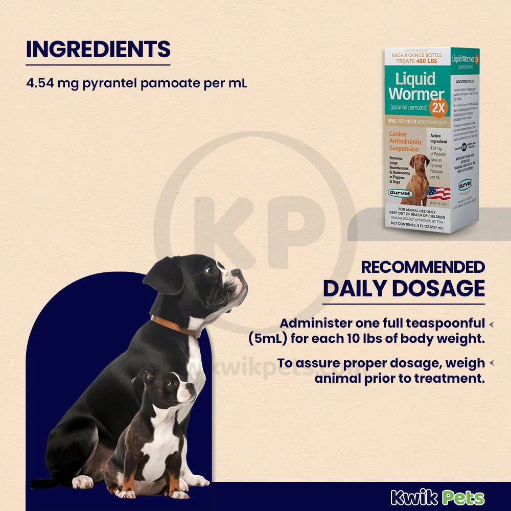 Durvet Liquid Wormer 2X for Dogs 8-oz - Image 3