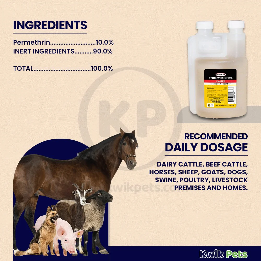 Durvet Permethrin 10% Rapid Kill Insectiside Concentrate 8-oz - Image 3