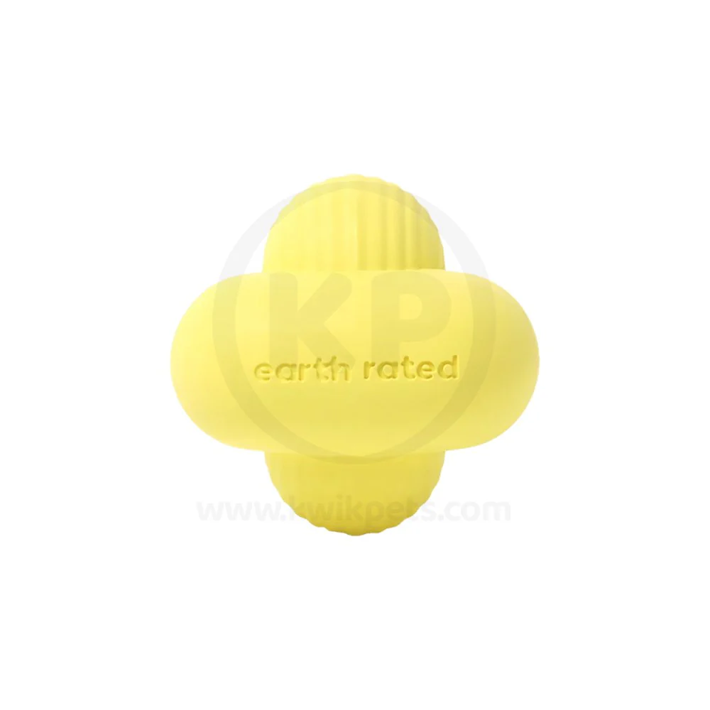 Earth Rated Natural Rubber Dog Fetch Toy Yellow Medium - Image 4