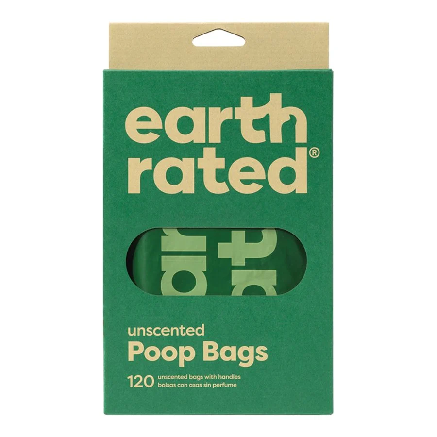 Earth Rated Easy-Tie Unscented Dog Poop Bags with Handles 120 Count