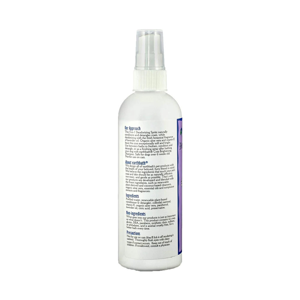 Earthbath 3-in-1 Deodorizing Spritz for Dogs Lavender 8-oz - Image 2