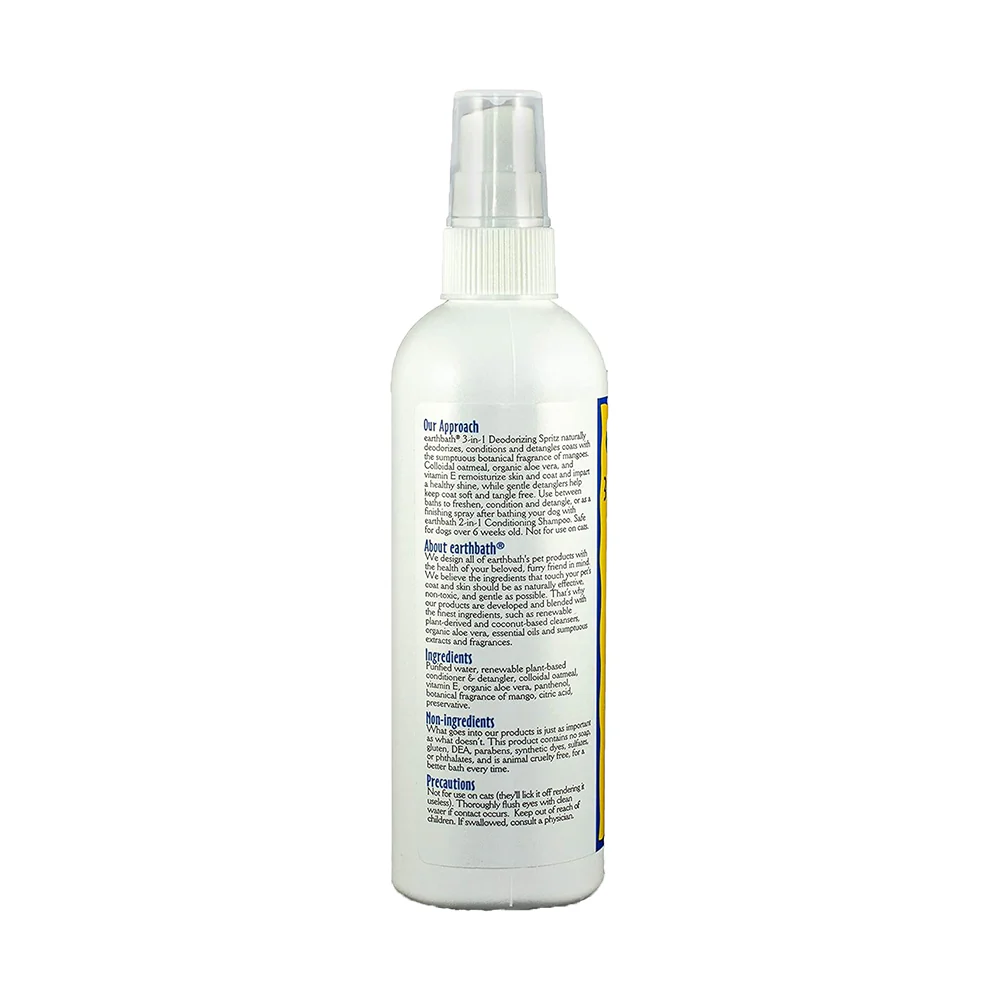 Earthbath 3-in-1 Deodorizing Spritz for Dogs Mango Tango 8-oz - Image 2