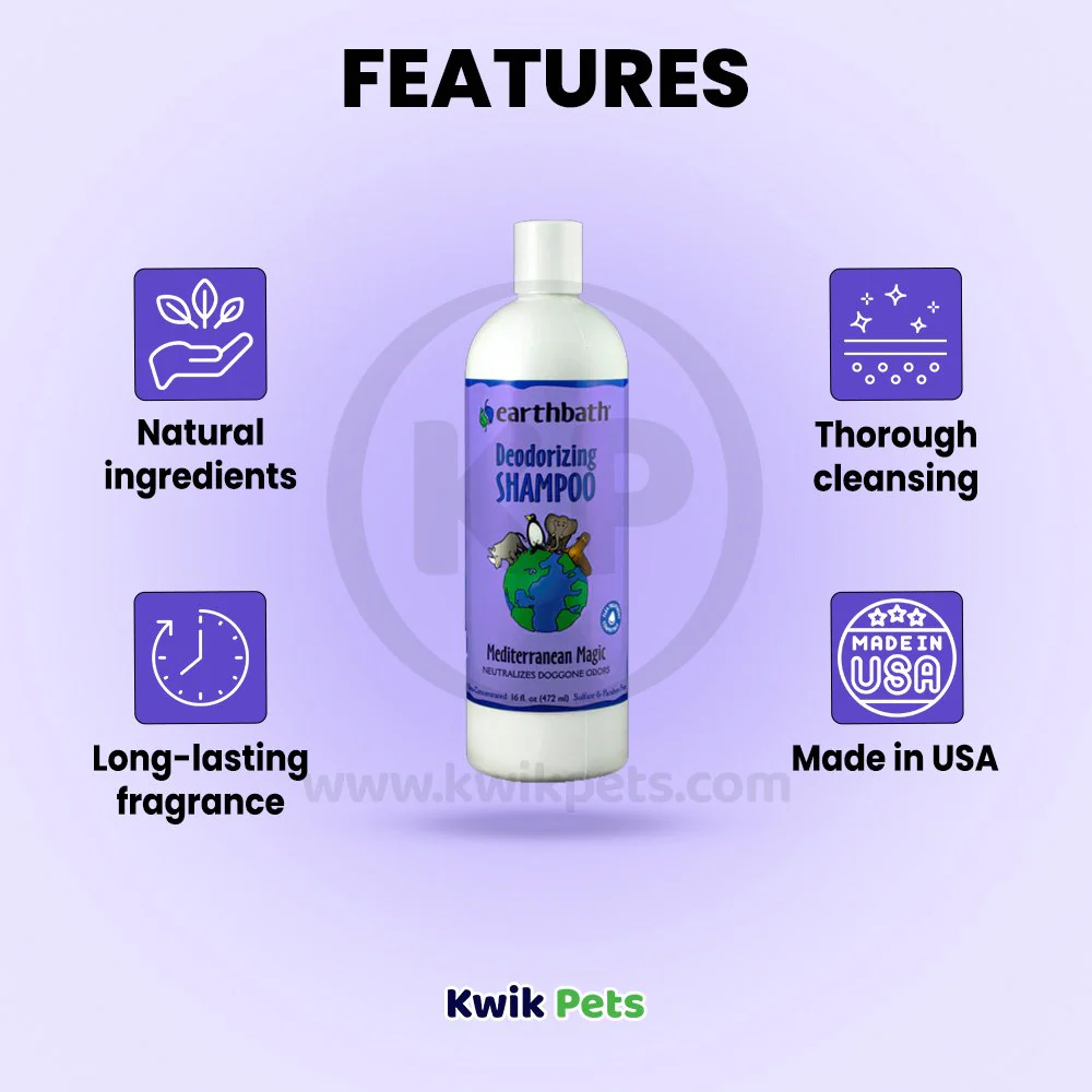 Earthbath Deodorizing Shampoo for Dogs Mediterranean Magic 128-oz - Image 3