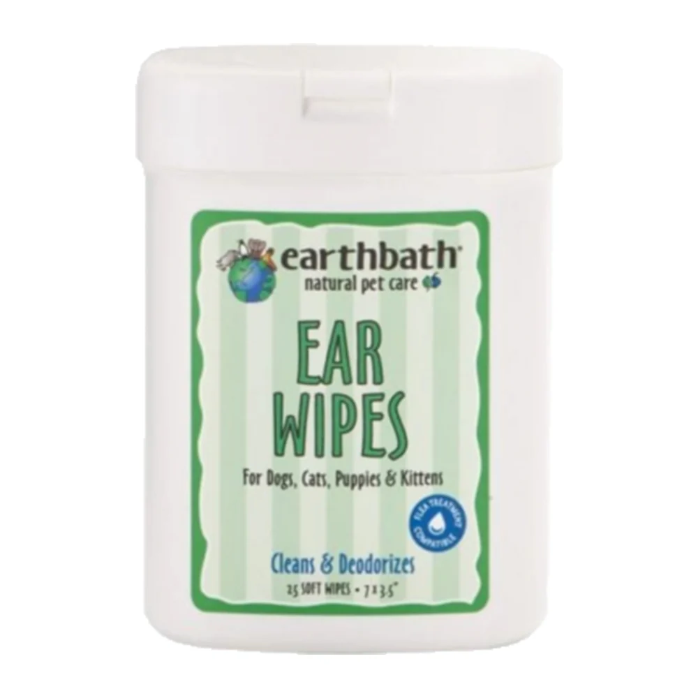 Earthbath Ear Wipes for Dogs & Cats 25 Count