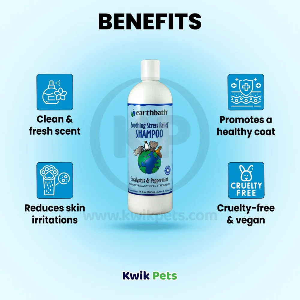Earthbath Soothing Stress Relief Pet Shampoo Eucalyptus & Peppermint 16-oz - Image 4