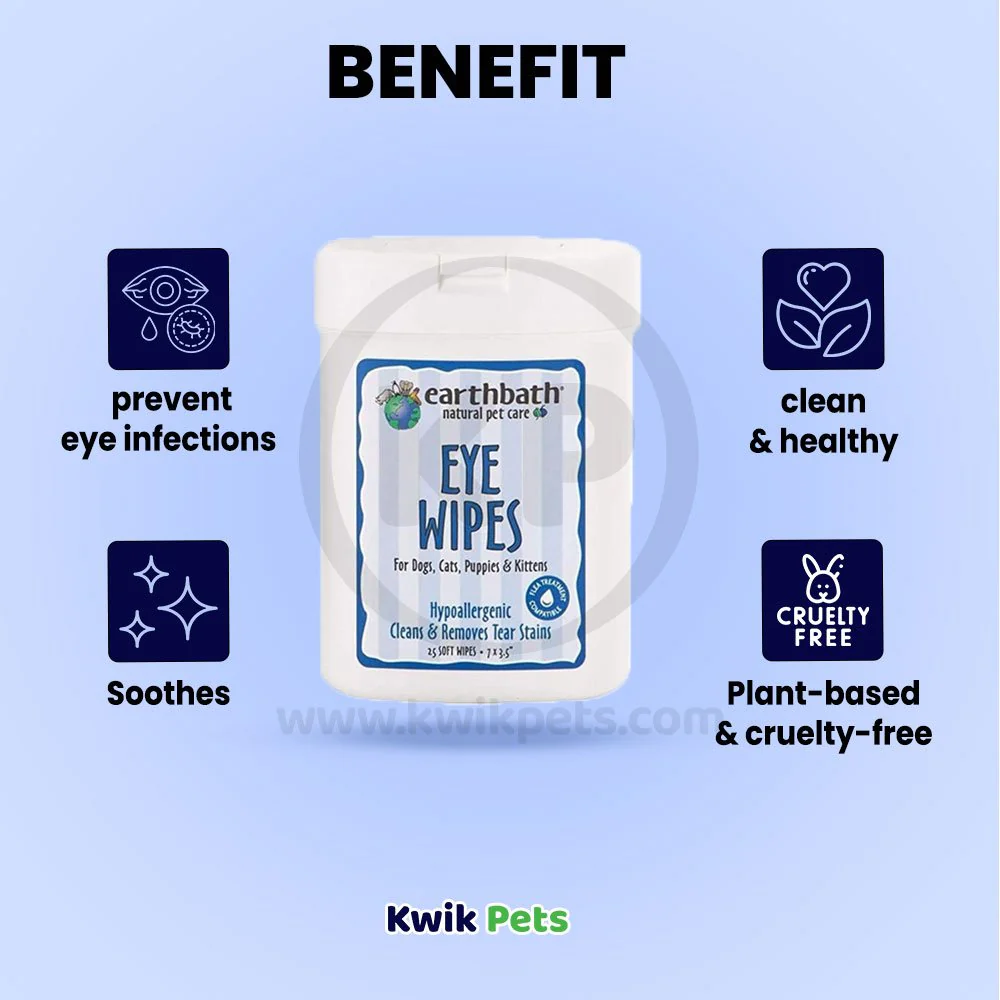 Earthbath Eye Wipes for Dogs & Cats 25 Count - Image 4