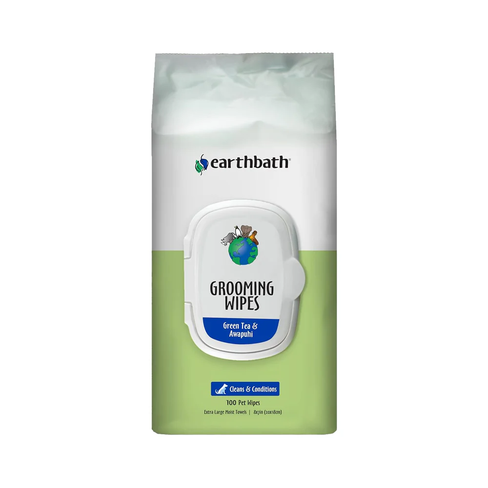 Earthbath Grooming Wipes for Dogs Green Tea & Awapuhi 100 Count