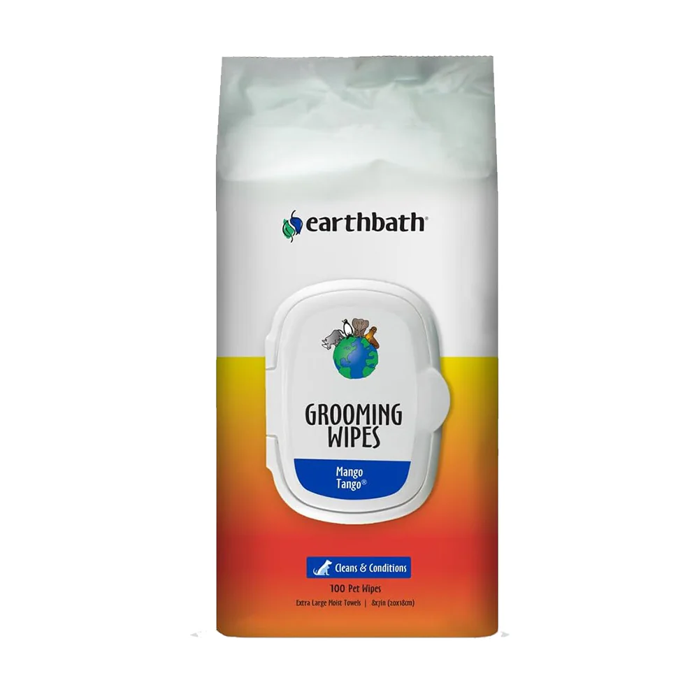 Earthbath Grooming Wipes For Dogs & Cats Mango Tango 100 Count