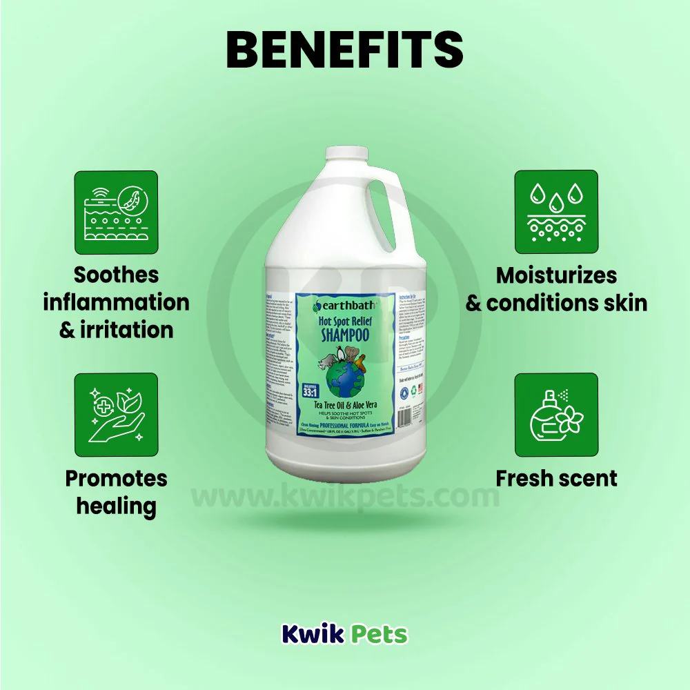 Earthbath Hot Spot Relief Pet Shampoo Tea Tree & Aloe Vera 128-oz - Image 4