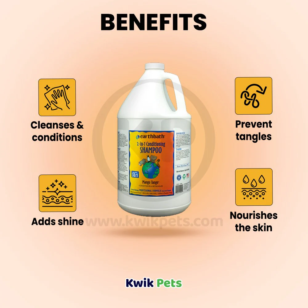 Earthbath 2-in-1 Conditioning Pet Shampoo Mango Tango 128-oz - Image 4