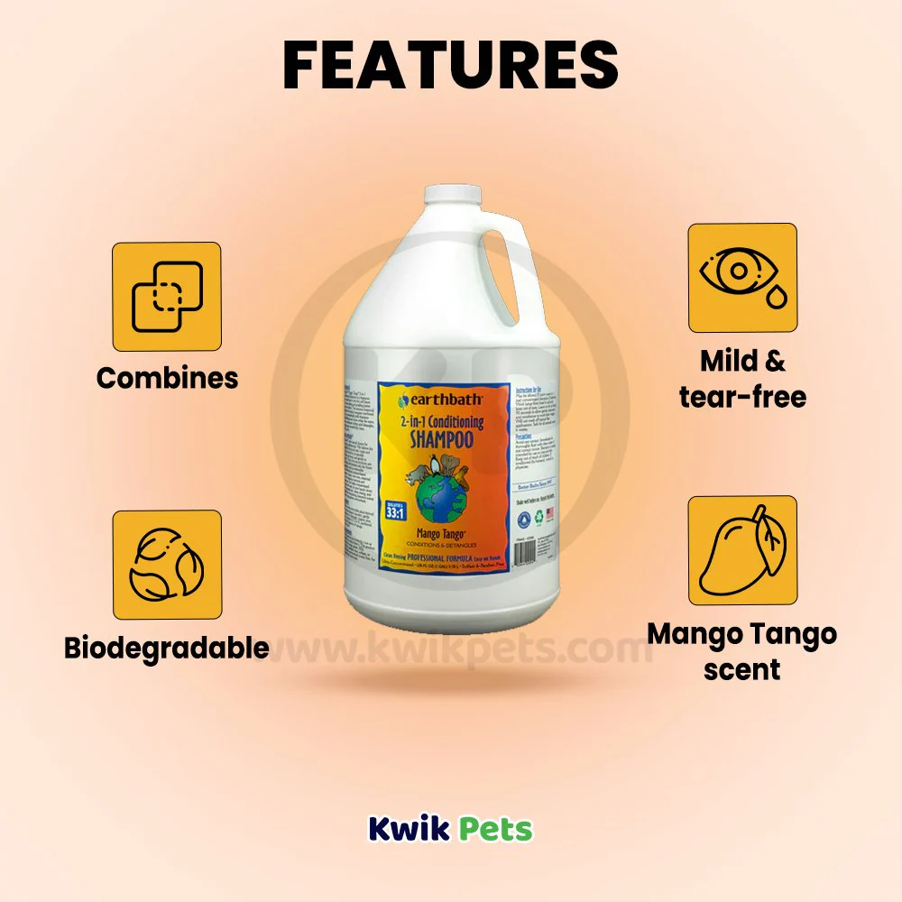 Earthbath 2-in-1 Conditioning Pet Shampoo Mango Tango 16-oz - Image 3