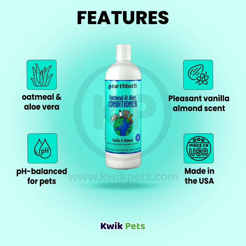 Earthbath Oatmeal & Aloe Pet Conditioner Vanilla & Almond 16-oz - Image 3