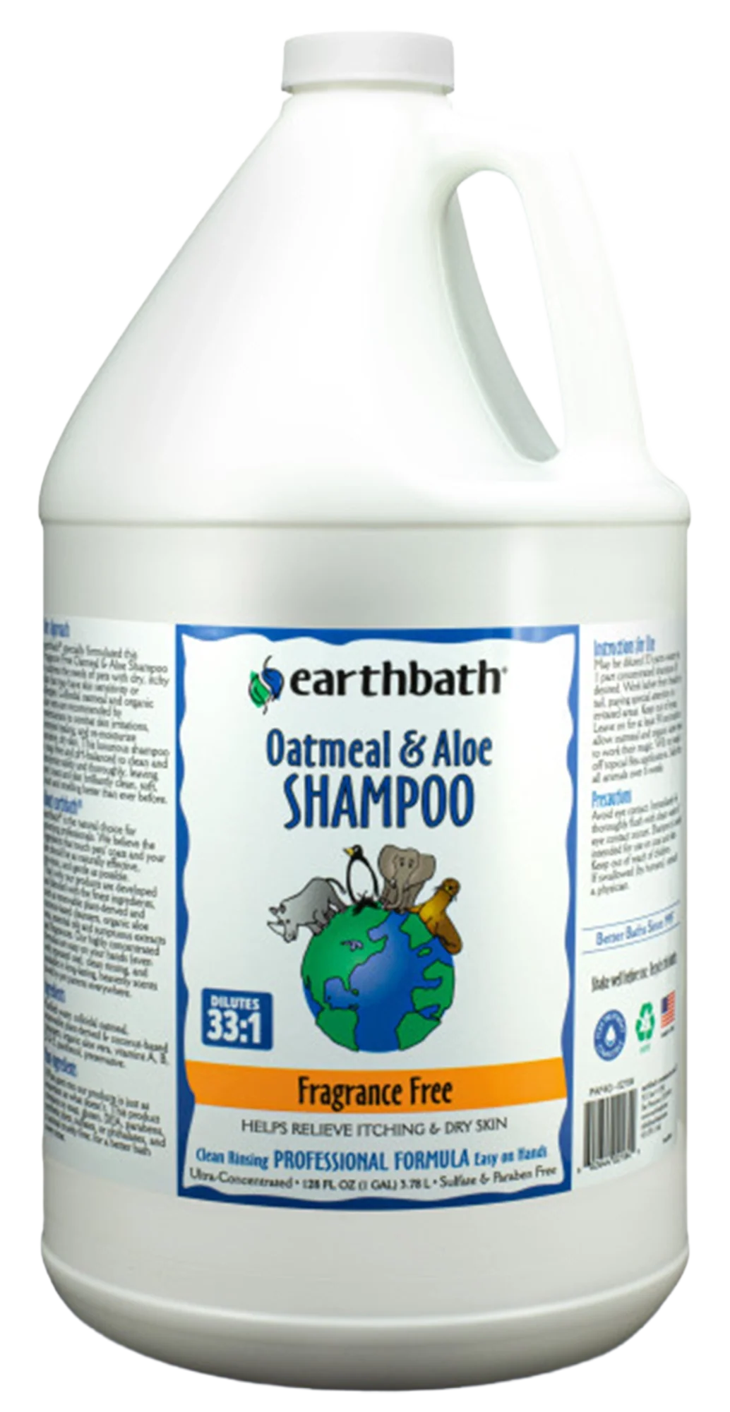 Earthbath Oatmeal & Aloe Pet Shampoo Fragrance Free 128-oz