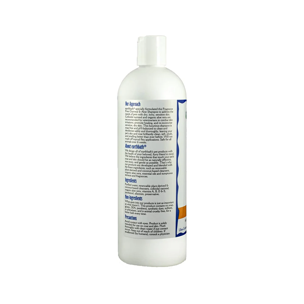 Earthbath Oatmeal & Aloe Pet Shampoo Fragrance Free 16-oz - Image 2
