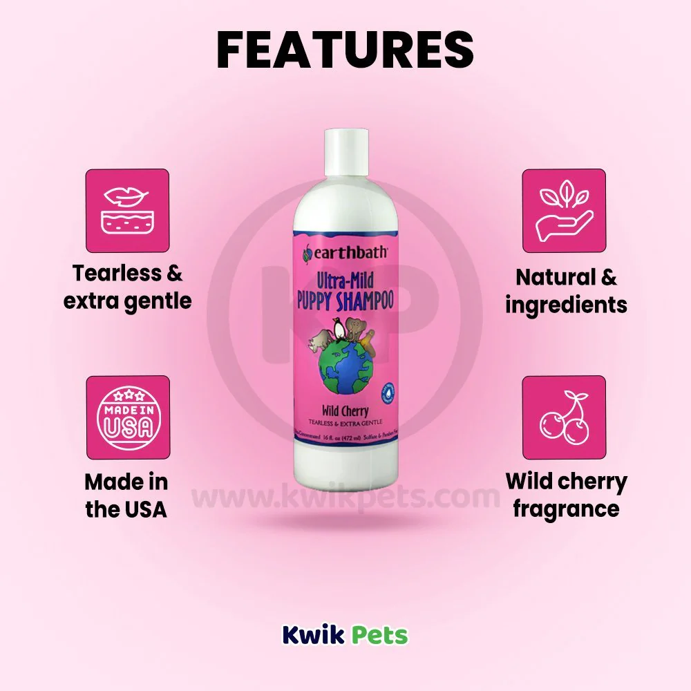 Earthbath Ultra-Mild Puppy Shampoo Wild Cherry 16-oz - Image 3