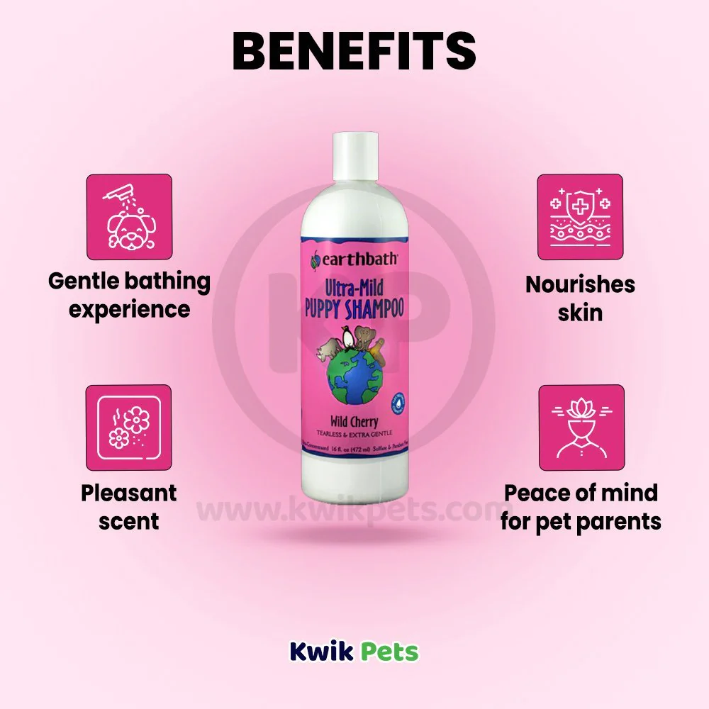 Earthbath Ultra-Mild Puppy Shampoo Wild Cherry 16-oz - Image 4
