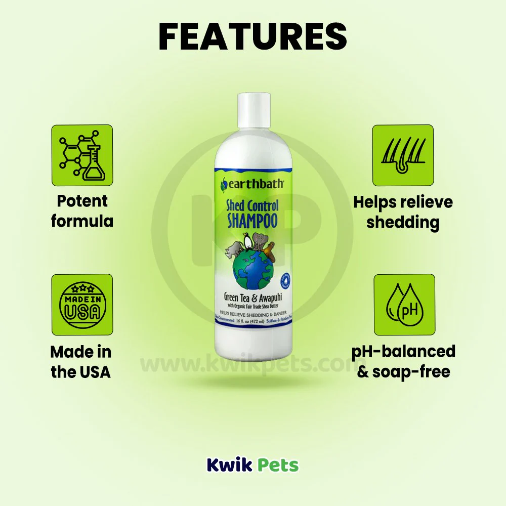 Earthbath Shed Control Pet Shampoo Green Tea & Awapuhi 16-oz - Image 3