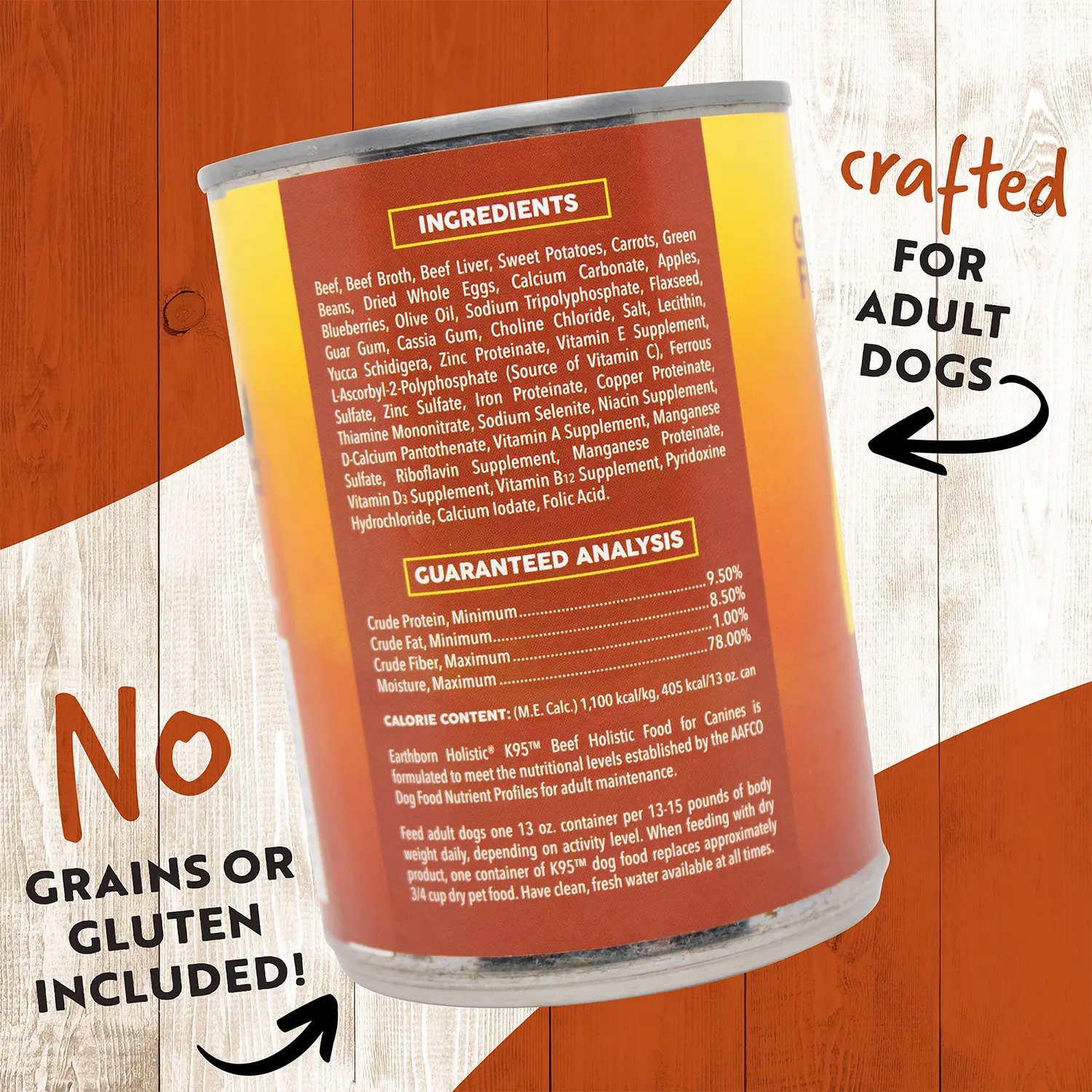 Earthborn Holistic K95 Grain-Free Meat Protein Wet Dog Food Beef 13-oz - Image 4