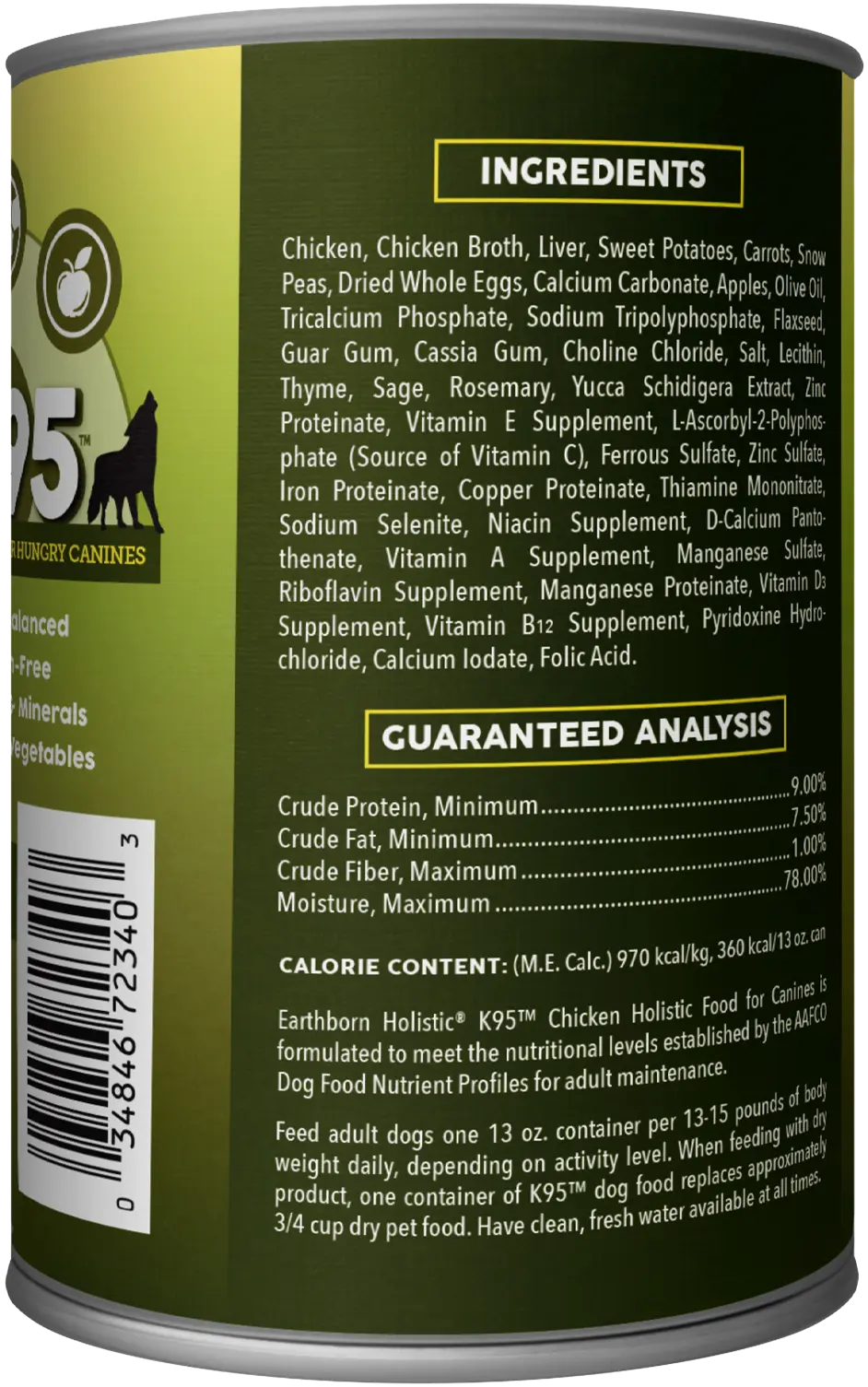 Earthborn Holistic K95 Grain-Free Meat Protein Wet Dog Food Chicken 13-oz - Image 2