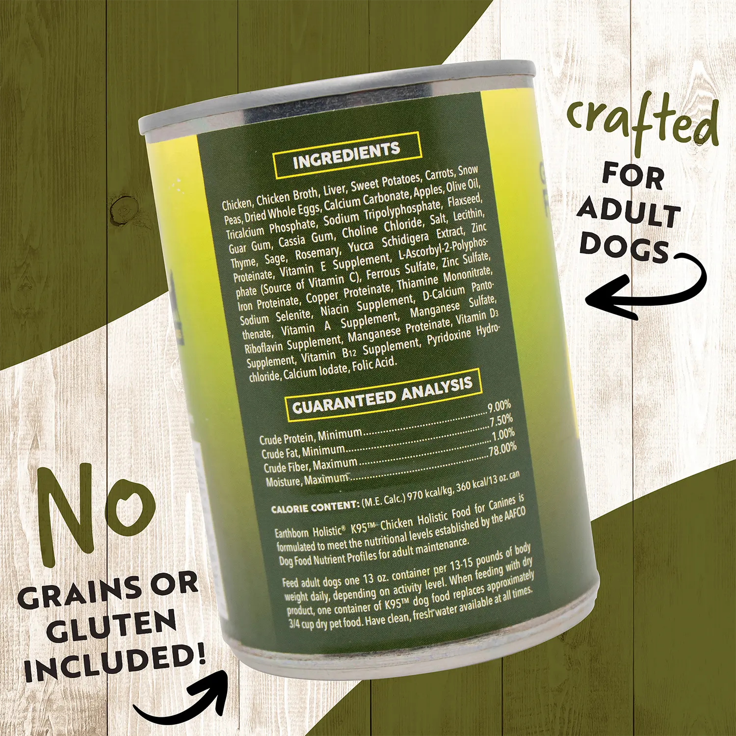Earthborn Holistic K95 Grain-Free Meat Protein Wet Dog Food Chicken 13-oz - Image 4