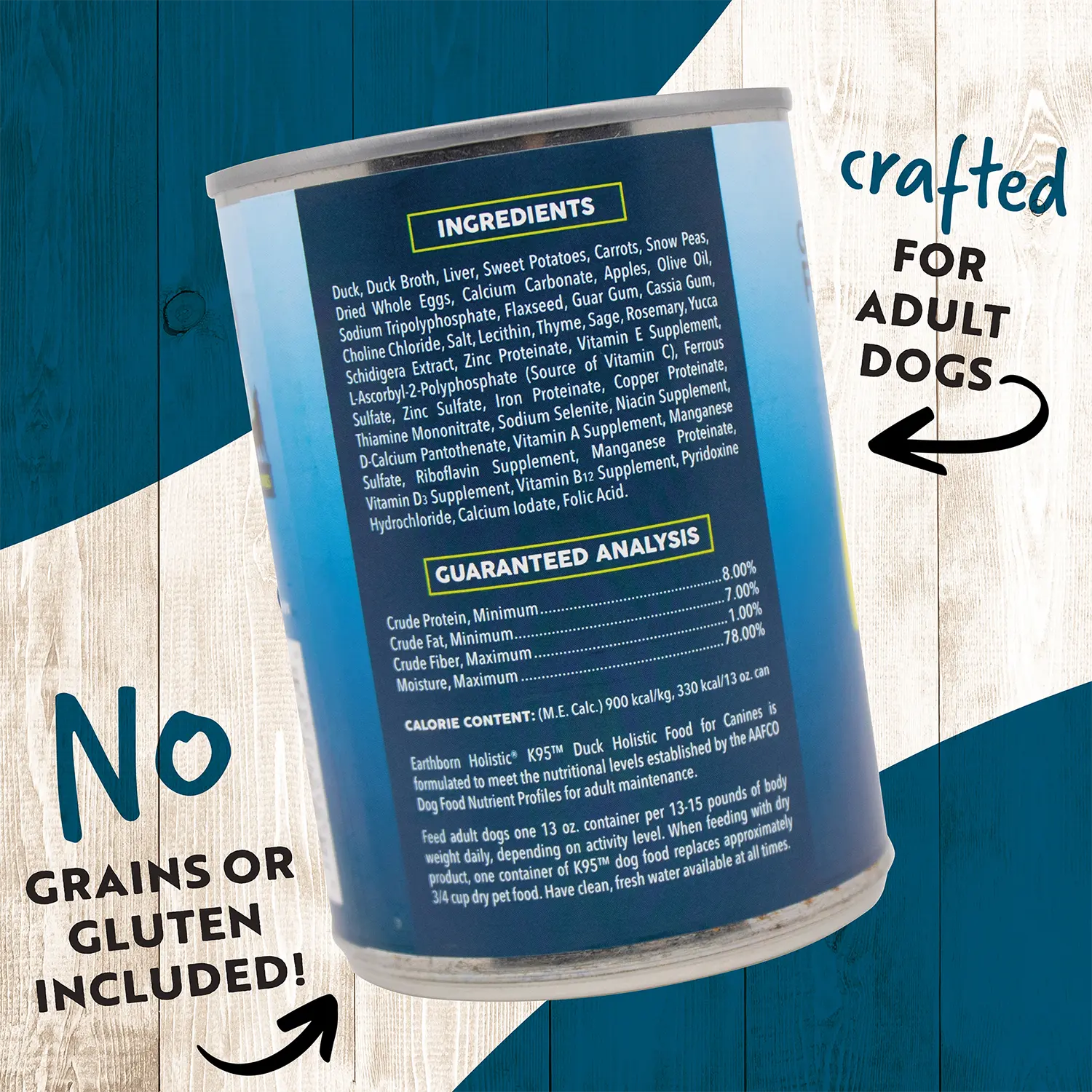 Earthborn Holistic K95 Grain-Free Meat Protein Wet Dog Food Duck 13-oz - Image 4